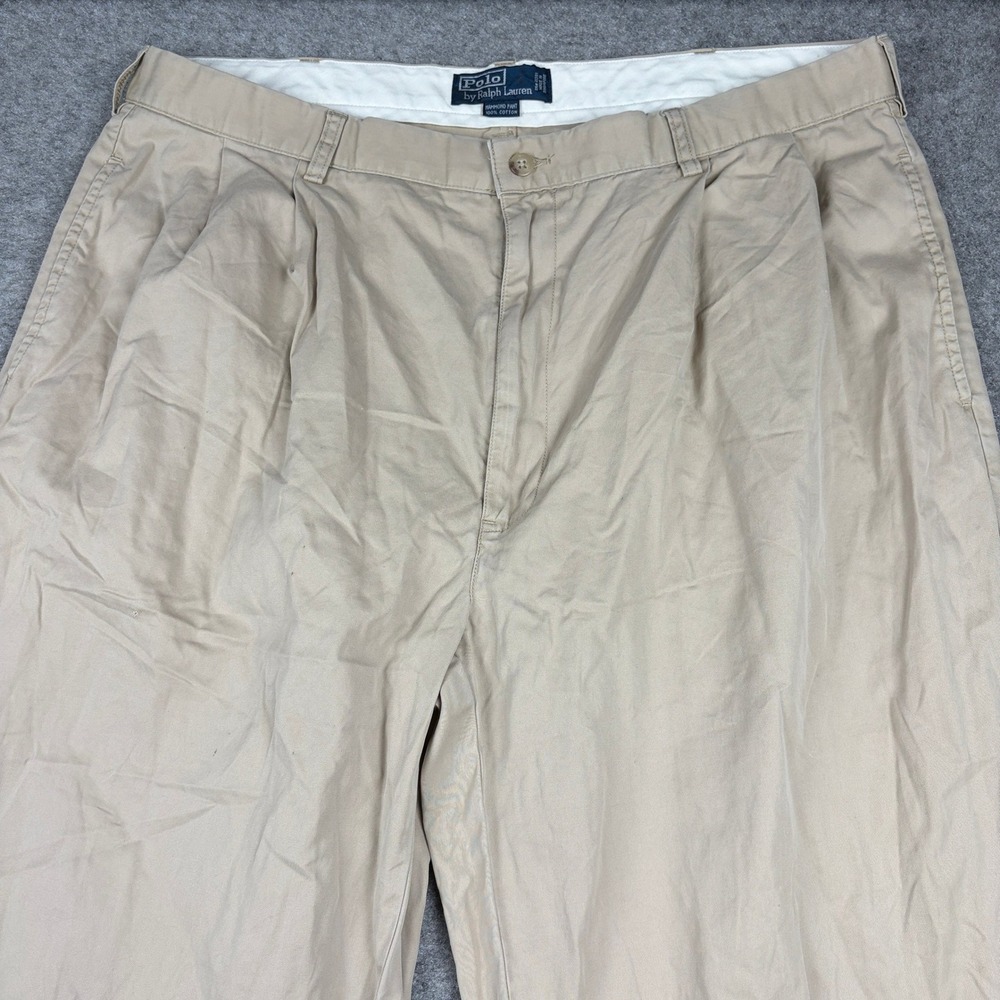 Polo Ralph Lauren Hammond Pant Mens 40/34 Khaki Pleated Golf Chino Cotton Pants